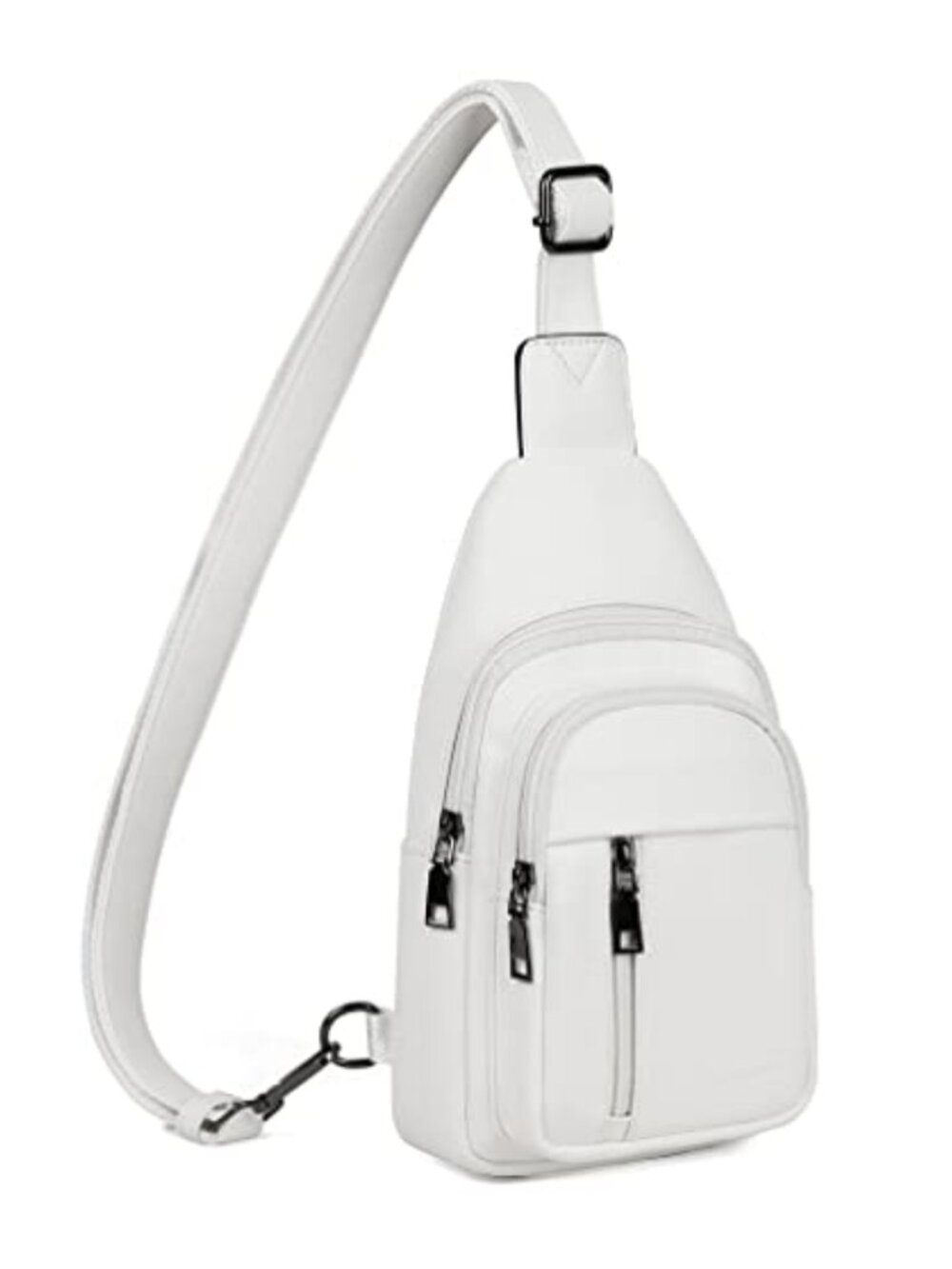 Faux Leather Sling Bag Crossbody Fanny Pack Convertible Hands-Free